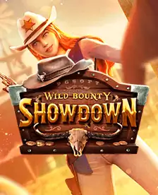 Главный экран слота Wild Bounty Showdown от PG Soft с ковбоем и барабанами 4-5-5-5-4 на сайте Apex Casino